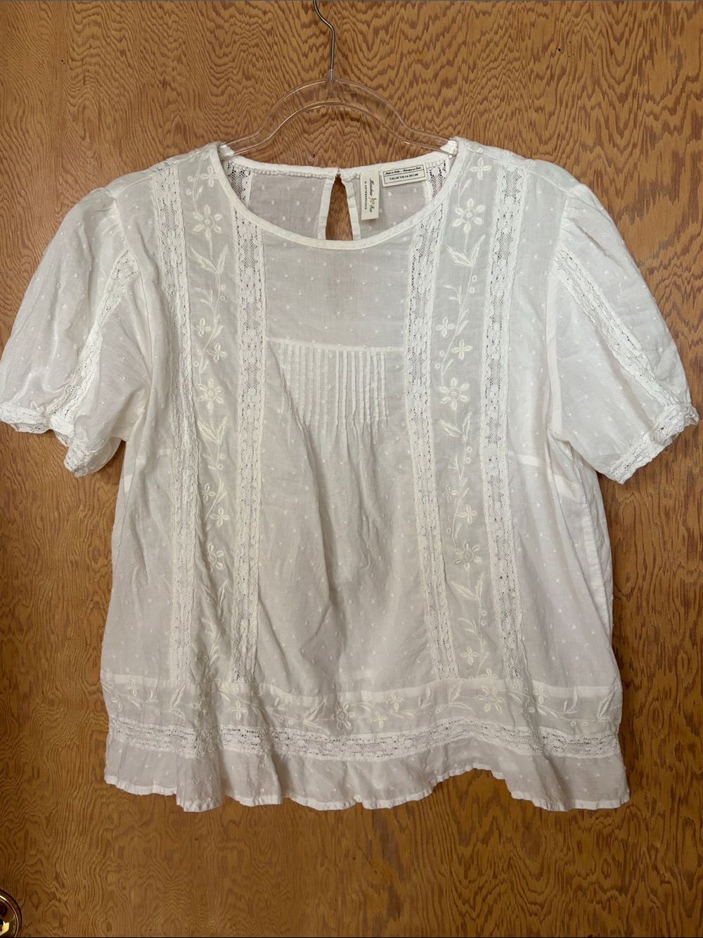 Meadow Rue White Embroidered Eyelet Blouse